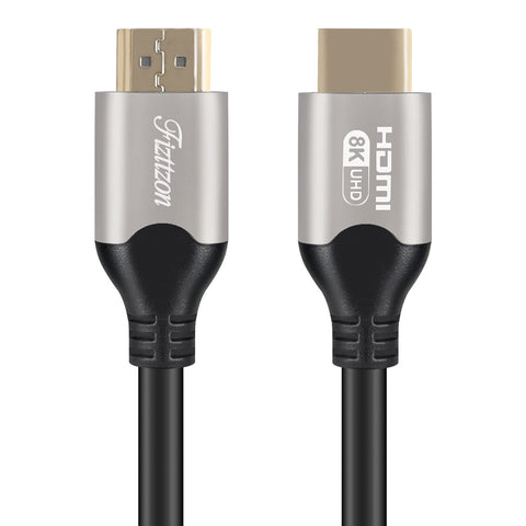 Fizttzon 8K HDMI Cable(3 Feet) HDMI 2.1 Cable Support 8K/60Hz,4K/120Hz,HDCP 2.3/2.2,eARC,48Gbps Transfer-Grey