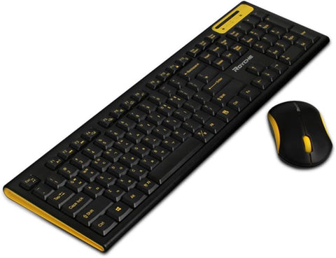 Royche Fancy Wireless Ultra Slim Keyboard and Rounding Fancy Mounse Kombos RX-3100 (Black)