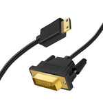 Twozoh Mini HDMI to DVI Cable 3.3FT, HDMI Mini(C) to 24+1Pin DVI Cable Support 1080p 720p