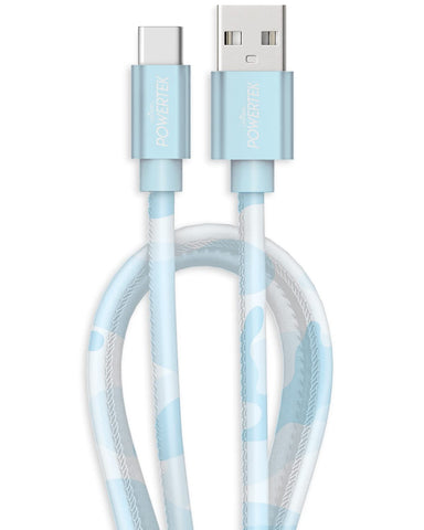 LIQUIPEL USB Type C Cable 6ft, USB A 2.0 to USB-C Fast Charger Extra Long Durable, Camo Color Cables (Blue)