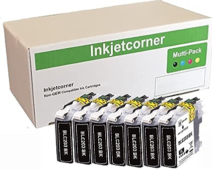 Inkjetcorner Compatible Ink Cartridges Replacement for LC203 XL LC203BK for use with MFC-J460DW MFC-J480DW MFC-J485DW MFC-J680DW MFC-J880DW MFC-J885DW (Black, 7-Pack)