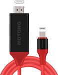 MOTONG USB C to HDMI Male Cable 6.6ft (4K@30Hz), USB Type C to HDMI Cable for MacBook Pro 16'' 2019/2018/2017, MacBook Air/iPad Pro 2019/2018, Surface Book 2, Samsung S10, and More(30Hz)