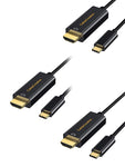 CableCreation USB C to HDMI Cable, 6 FT 3-Pack USB Type C to HDMI Cable Compatible with MacBook Pro 2020/2018, MacBook Air, iPad Pro, Mac Mini 2018, XPS 15, Galaxy S22/ S20/ S10, Black