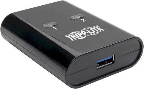 Tripp Lite 2 Port USB Switch, USB 3.0 Peripheral Switch, SuperSpeed 5 Gbps, Black, 3 Year Warranty (U359-002)