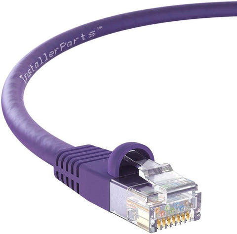 InstallerParts CAT6 Cable UTP Booted [Purple] - [10 FT] - [10 Pack] - Professional Series - 10Gbps, Cat6 Patch Cable, Cat 6 Patch Cable, Cat6 Ethernet Cable, Network Cable, Internet Cable