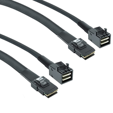 2 Pack 12G Internal Mini SAS HD SFF-8643 to SFF-8087 Cable, 0.8m Internal Mini SAS to Mini SAS Cable, 36 Pin, with Sideband, 100 Ohm, Flexible, Support RAID, PCIE Controller, 0.8-Meter(2.6ft)