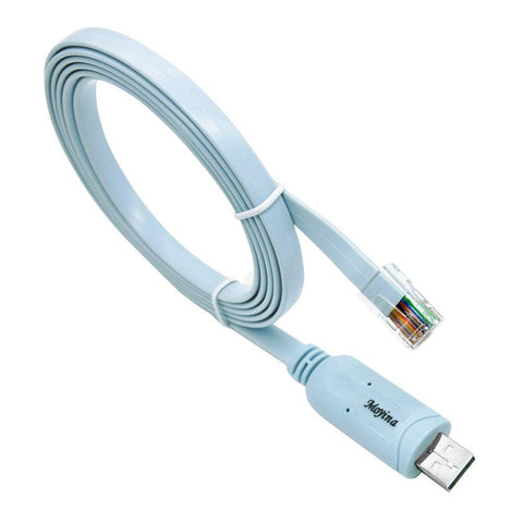 USB to RJ45 Console Rollover Cable 12ft Essential Accesory of Routers/Switches for Laptops in Windows, Mac, Linux (USB2.0)