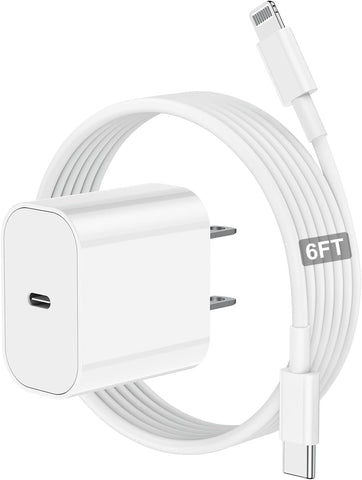 iPhone Fast Charger, [Apple MFi Certified] 20W PD Type C Power Wall Charger with 6FT Lightning Cable Compatible with iPhone 13/13 Pro Max/12/12 Mini/12 Pro/12 Pro Max/11/11 Pro iPad AirPods