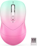 Wireless Mouse, Mouse Jiggler for Laptop - USB Laptop Mouse with Undetectable Random Movement Jiggler Mode for Computers - Gradient Pink