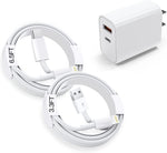 iPhone 14 13 12 Fast Charger?Apple MFi Certified? 20W 2-Port USB C Wall Charger Block with 3FT&6FT Fast Charging Lightning Cable Compatible with iPhone 14/13/12/11 Pro Max, Mini, 14 Plus,Pro/XR/iPad