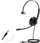 Yealink UH34 Headset with Microphone for PC Laptop, 3.5mm Jack On Ear Headphone Noise Canceling&Volume Control, Teams Certified Work Office Headset