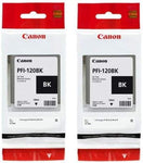 Canon PFI-120 Pigment Ink Tank (2 Pack, Black) in Retail Packaging