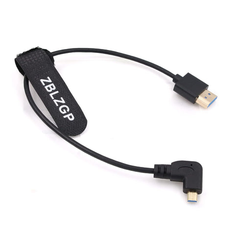 ZBLZGP High Speed 8K Left Bend Micro HDMI to HDMI 2.1 Cable for Blackmagic Pocket Cinema Cameras Monitor TV PS5 ATOMOS Ninja V Portkeys HDMI Splitter Digital Cable Cord