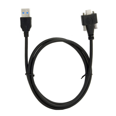 cablecc USB 3.1 Type-C Dual Screw Locking to Standard USB3.0 Data Cable 3m Panel Mount Type