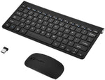 2.4GHZ Wireless Keyboard and Mouse Combo,Scissor-Switch Keyboard with 12 Multi-Media Keys Fully Waterproof Back Design for PC Win XP/ 7/8 and Other Eqquipment with USB Interface.(Black)