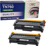 OMC Compatible Toner Cartridge Replacement for Brother TN760 TN-760 TN730 TN-730 for Use with HL-L2325DW HL-L2390DW MFC-L2710DW MFC-L2750DW MFC-L2717DW DCP-L2550DW (2 Pack)