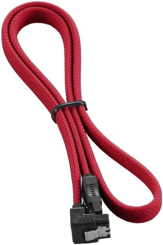 CableMod ModMesh Sleeved Right Angle SATA 3 Cable (Red, 60cm)