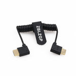 ZBLZGP 8K HDMI Cable Coiled Right Left Angle Type A HDMI 2.1 Cable for Sony Canon R5 Nikon Blackmagic Pocket Cinema Cameras