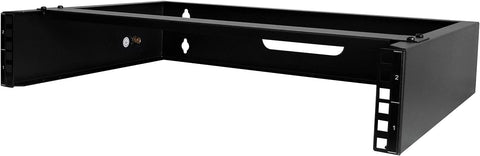 StarTech.com 2U Wall Mount Network Rack - 14 in Deep (Low Profile) - 19" Patch Panel Bracket for Shallow Server, IT Equipment, Network Switches - 77lbs/35kg Weight Capacity, Black (RACK-2U-14-BRACKET)