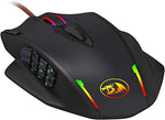 Redragon M908 12400 DPI Impact MMO Gaming Mouse w/ 18 Programmable Buttons, Weight Tuning Cartridge, 12 Side Buttons