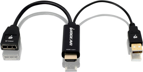 IOGEAR 4K @60Hz HDMI to DisplayPort Adapter, HMDI Output to DisplayPort Input, 4K @60Hz HDMI to DP Adapter, Compatible with DisplayPort Monitors, PS5, Xbox, Nintendo, Supports 1080p @120Hz (GHDMDPFB)