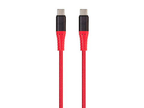 Monoprice Durable USB 2.0 Type-C Charge and Sync Kevlar Reinforced Nylon-Braid Cable - 6 Feet - Red, 5A/100W, High-Strength Aluminum Connectors - AtlasFlex Series