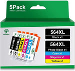 GREENSKY 564XL Compatible Ink Cartridge Replacement for HP 564XL 564 XL Ink Cartridge for HP Photosmart 7510 7520 6510 6520 5514 5520 Plus Premium C309A DeskJet 3520 3522 4620 Printer (5 Pack)