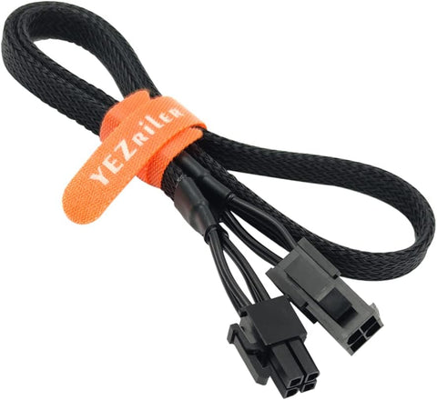 (2-Pack) YEZriler Motherboard ATX CPU 4 Pin Male to Female Extension Adapter Sleeved Cable for Power Supply PSUs 20.8-inch (53cm)