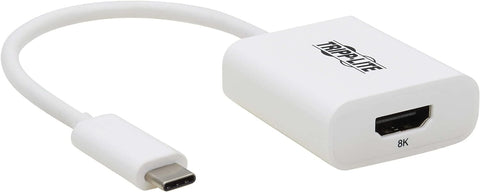 Tripp Lite USB-C to HDMI Adapter, 8K @ 60Hz, 6-inch Cable, Windows & Mac Compatible, Male-to-Female, HDR 4:4:4, HDCP 2.3, Plug-and-Play No Software Needed, White, 1-Year Warranty (U444-06N-HD8K6W)