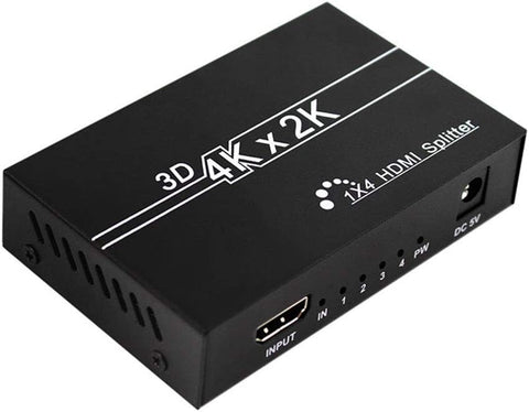 VSVABEFV 4K HDMI Splitter 1 in 4 Out Switch Switcher Adapter Supports Full HD 1080P 4K 3D for Laptop HDTV DVD PS3 PS4 Xbox