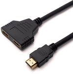 SIREG HDMI Splitter 1 in 2 Out Adapter Cable - HDMI Male to Dual HDMI Female 1 to 2 Way for HDMI HD, LED, LCD, TV, Support Two The Same TVs at The Same Time