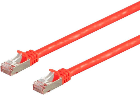 Monoprice 131380 Cat7 Ethernet Network Patch Cable - 100 feet - Red | 26AWG, Shielded, (S/FTP) - Entegrade Series