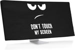 kwmobile Computer Monitor Cover Compatible with 34-35" Monitor - Don't Touch My Screen White/Black