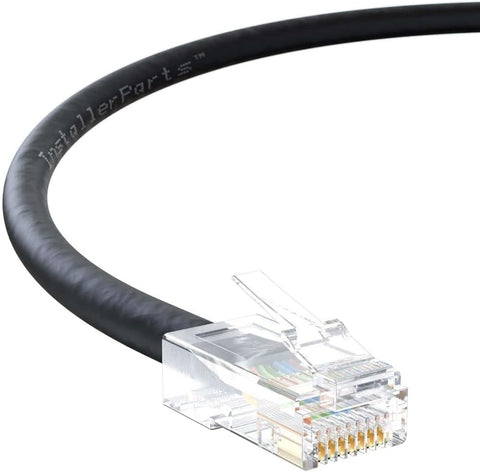 InstallerParts Ethernet Cable CAT6 Cable UTP Non-Booted 25 FT - Black - Professional Series - 10Gigabit/Sec Network/High Speed Internet Cable, 550MHZ