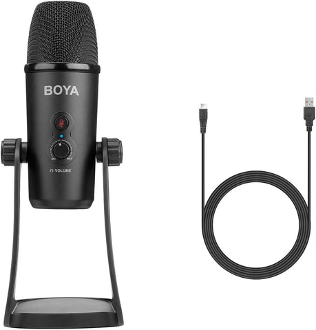 BOYA BY-PM700 Desktop USB Microphone for Computer with Four Pickup Patterns, Headphone Output and Volume Control, Perfect as a Podcast Microphone, Streaming Microphone, Gaming Microphone, and More