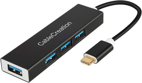 USB C Hub, CableCreation USB Type C to 4 USB 3.0 Port Adapter, Compatible with MacBook Pro 2018, XPS 13/15, Yoga 920, USB Flash Drives, Mouse, Keyboard, Mobile HDD, Small Size