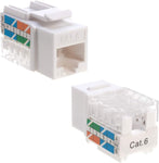 SATMAXIMUM CAT6 Keystone Ethernet Wall Jack Punch Down Keystone UTP 45-Degree (Easy Termination Than 90-Degree), Slim Profile White (20)