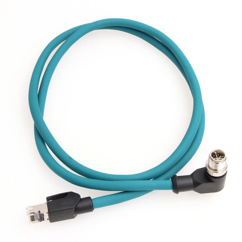 Eonvic Cat-7e High Flex Cable Cognex Industrial Camera Ethernet M12 Right Angle X Code 8 Pin Male to RJ45 Cable 1M