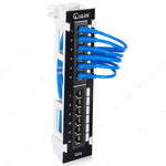 Cat6 12 Port Patch Panel Vertical with Back Bar, Cable Ties & Screws | Unshielded Vertical 1U Wall Mount Ethernet Punch Panel | Included 89D Bracket | (RJ45 Network Patch Panel)