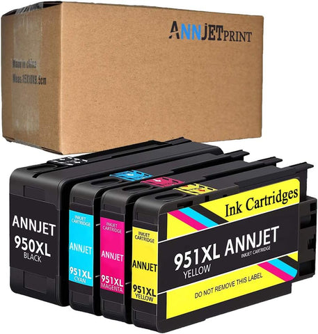 HP 950XL 4-Pack HP 950XL Compatible Ink Cartridge Replacement for HP 950XL 951XL 950 951 Ink Cartridge Works with OfficeJet Pro 8600 8610 8620 8100 8630 8660 8640 8615 8625 276DW 251DW 271DW