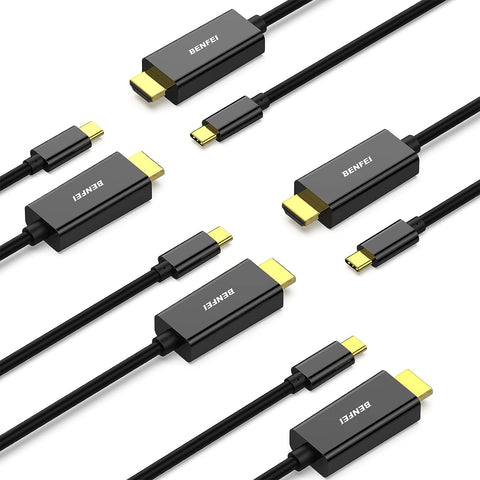 BENFEI 5 Pack USB C to HDMI 6 Feet Cable, USB Type-C to HDMI Cable [Thunderbolt 3 Compatible] for MacBook Pro 2022/2021/2020, MacBook Air/iPad Pro 2018, Samsung Galaxy S10/S9, Surface Book 2 and More