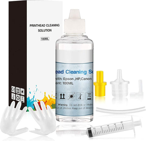 WOKOK Printer Cleaning Kit | Printhead Cleaning Kit | for Inkjet Printers HP/Brother/Epson/Canon WF-7710 WF-3640 7620 8600 8610 8620 WF-2750 WF-2650 ET-2750 ET-2650 C88 Liquid Printers Nozzle?100ml?