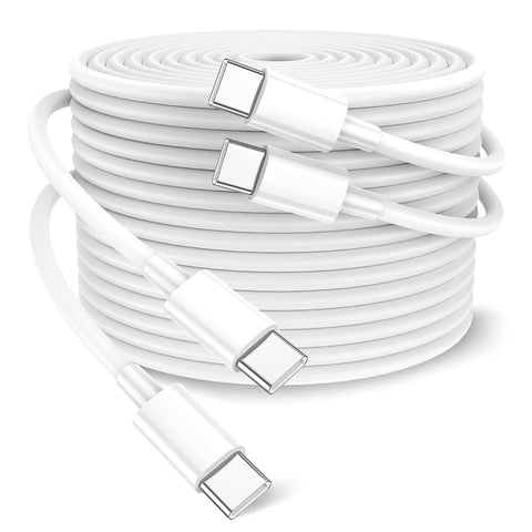 100W USB C to USB C Cable 2-Pack 10ft, Upgraded Fast Charging USB Type C to Type C Cable, USB-C Cord Phone Charger compatible with S23 S22 S21 Note 20 Ultra, iPad Pro 12.9 Air Mini Macbook Air, Pixel