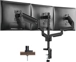 IMtKotW Triple Monitor Mount, 3 Monitors Desk Mount for 17-27 inch Screens, Gas Spring Support Up to 15.4lbs Monitors per Arm, Full Aluminium with Clamp and Grommet Kit, VESA 75x75/100x100