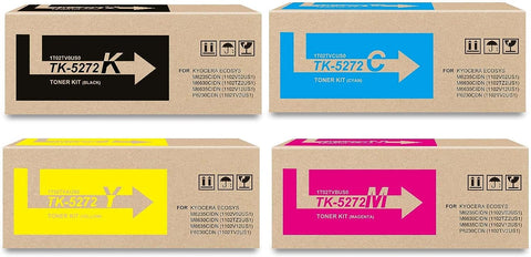 BUEGOO TK5272 Toner Cartridge, 4 Pack Black/Cyan/Magenta/Yellow TK-5272 1T02TV0US0 1T02TVCUS0 1T02TVBUS0 1T02TVAUS0 Compatible with Kyocera ECOSYS M6235cidn M6630cidn M6635cidn P6230cdn Printer