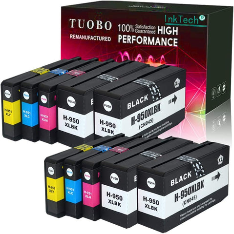 Tuobo Compatible with HP 950 951 950XL 951XL Ink Cartridge Works with OfficeJet Pro 8600 8610 8620 8100 8630 8660 8640 8615 8625 276DW 251DW 271DW (2Set+2BK)