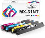 CHENPHON Compatible MX31NT Toner Cartridge Replacement for Sharp MX-31NT use for Sharp MX-2600N MX-3100N MX-4101N MX-5001N Series Printers?MX-31NTBA MX-31NTCA MX-31NTMA MX-31NTYA Ink [4Pack-KCMY]