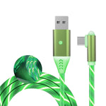 LED Light Up USB C Charging Cable with Switch On/Off,90 Degree Right Angle Fast Charger LED Type C Cable Cord Compitable with Android Samsung GalaxyS10 S9 S8 Plus,Note9 8(4.9ft,Green)