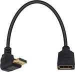 Poyiccot Displayport to Displayport Cable, 90 Degree Down Angle Displayport Male to Displayport Female DP to DP Extension Audio and Video Extender Adapter Cable, 30 CM/12inch