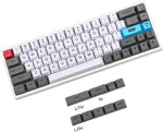 YMDK 61 64 68 ANSI Dye Sub 60% Carbon Custom Keycaps OEM Profile Thick PBT Keycap for MX Mechanical Keyboard GH60 SP64 GK64 Tada68 (Gray White Red)(Only Keycap)